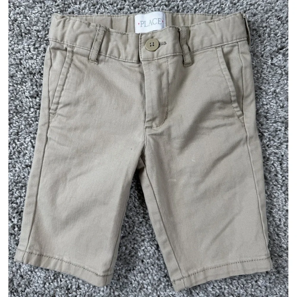 The Childrens Place Girls Uniform Shorts - Lot Of 2 - Navy Khaki 5 Slim Read